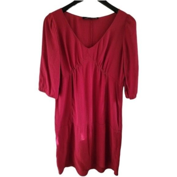 Zara Dresses & Skirts - Zara V-Neck Red Mini  Dress Women's Medium M